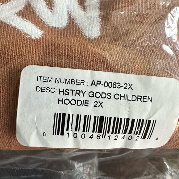 NWT HSTRY by NAS Brown Graphic Hoodie Sweatshirt “We All God’s Children” Size 2X - Picture 5 of 6